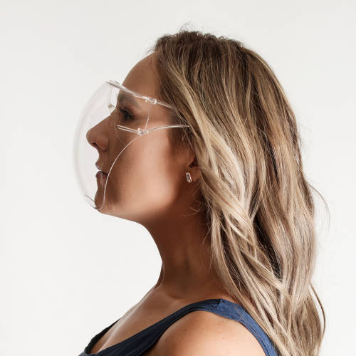 Designer Unisex Clear Full Face Protective Shield Mask